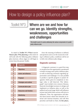How to design a policy influence plan? Toolkit Nº3
