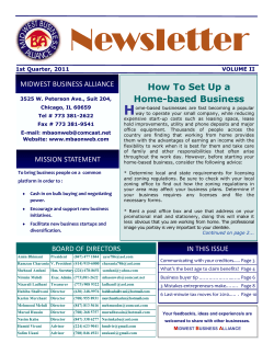 Newsletter H How To Set Up a Home-based Business