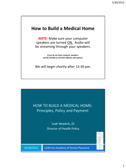 How to Build a Medical Home