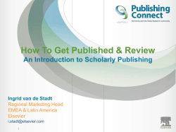 How To Get Published &amp; Review An Introduction to Scholarly Publishing