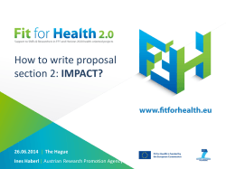 How to write proposal IMPACT?  26.06.2014