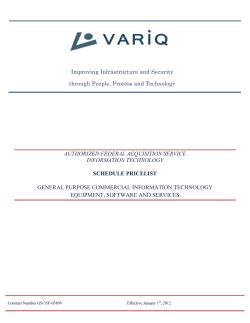 AUTHORIZED FEDERAL ACQUISITION SERVICE INFORMATION TECHNOLOGY  GENERAL PURPOSE COMMERCIAL INFORMATION TECHNOLOGY