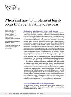 When and how to implement basal- bolus therapy: Treating to success