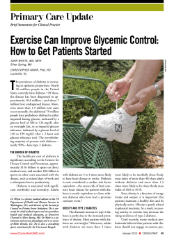 T Exercise Can Improve Glycemic Control: How to Get Patients Started