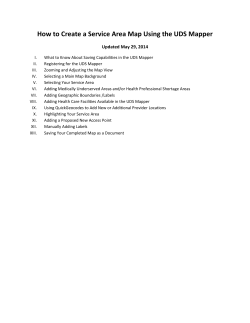 How to Create a Service Area Map Using the UDS... Updated May 29, 2014