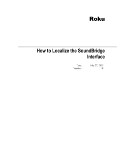 Roku How to Localize the SoundBridge Interface
