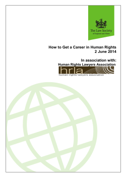 How to Get a Career in Human Rights 2 June 2014