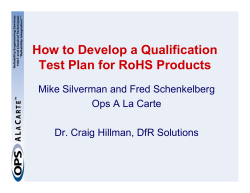How to Develop a Qualification Test Plan for RoHS Products