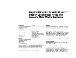 Physical Education for Girls: How to Support Specific User Needs and