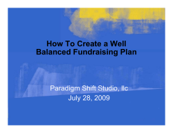 How To Create a Well Balanced Fundraising Plan Paradigm Shift Studio, llc
