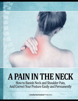 A PAIN IN THE NECK Healthy Back Institute