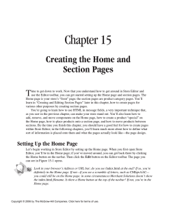 Chapter 15 Creating the Home and Section Pages T