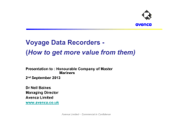 Voyage Data Recorders - (How to get more value from them)