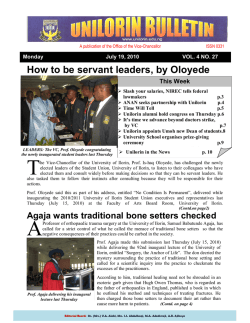 T How to be servant leaders, by Oloyede