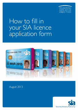 How to fill in your SIA licence application form August 2013