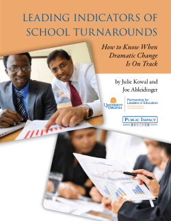 leading indicators of school turnarounds How to Know When Dramatic Change