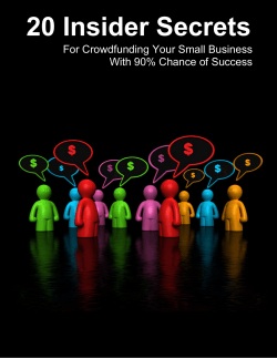 20 Insider Secrets  For Crowdfunding Your Small Business