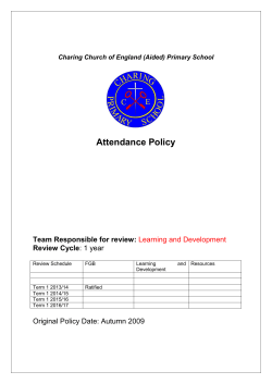 Attendance Policy  Team Responsible for review: Review Cycle