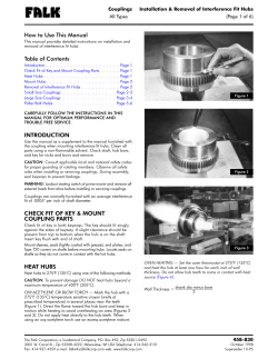 How to Use This Manual Table of Contents · Couplings