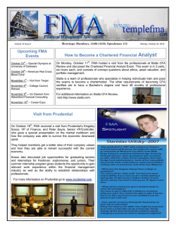 Analyst Upcoming FMA How to Become a Chartered Financial Events