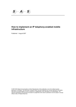 How to implement an IP telephony-enabled mobile infrastructure  Published: 1 August 2007