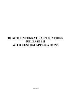 HOW TO INTEGRATE APPLICATIONS RELEASE 11i WITH CUSTOM APPLICATIONS