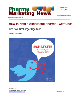 How to Host a Successful Pharma TweetChat Tips from Boehringer Ingelheim