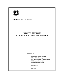 HOW TO BECOME A CERTIFICATED AIR CARRIER  INFORMATION PACKET ON