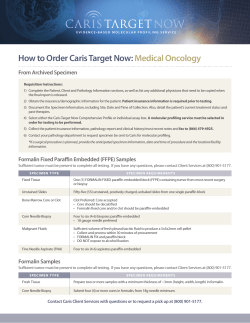 How to Order Caris Target Now:  Medical Oncology From Archived Specimen
