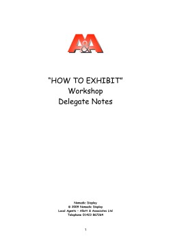 “HOW TO EXHIBIT” Workshop Delegate Notes 1