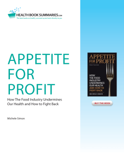 Appetite for profit How the food industry Undermines