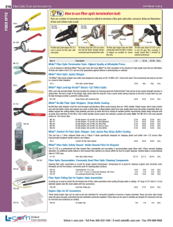 FIBER OPTIC 216 Fiber Optic Tools and Accessories