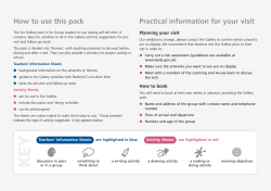 How to use this pack Practical information for your visit