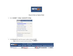 How to Enter an Equity Order  o NetX360®