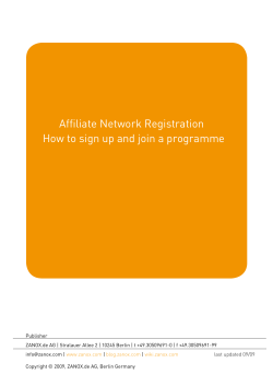 Affiliate	Network	Registration How	to	sign	up	and	join	a	programme