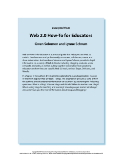 Web 2.0 How-To for Educators  Gwen Solomon and Lynne Schrum Excerpted from