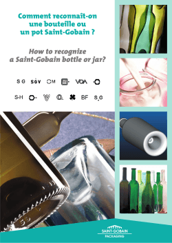 How to recognize a Saint-Gobain bottle or jar? Comment reconnaît-on une bouteille ou