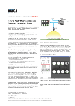 How to Apply Machine Vision to Automate Inspection Tasks White Paper