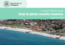 How to photo monitor beaches Coastal Infrastructure September 2012