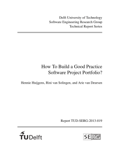 How To Build a Good Practice Software Project Portfolio?