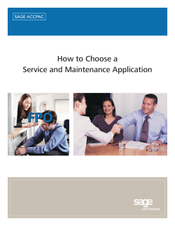 FPO How to Choose a Service and Maintenance Application