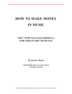 HOW TO MAKE MONEY IN MUSIC THE 7 STEP SUCCESS FORMULA