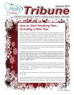 Tribune How to Start Anything New... Including a New Year January 2014