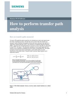 How to perform transfer path analysis How are transfer paths measured