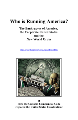 Who is Running America? The Bankruptcy of America, the Corporate United States