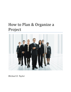 How to Plan &amp; Organize a Project  Michael D. Taylor