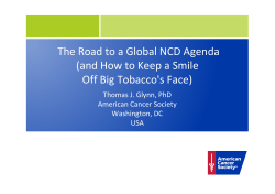 The Road to a Global NCD Agenda Off Big Tobacco's Face)
