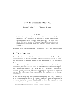 How to Normalize the Jay Dieter Probst Thomas Studer