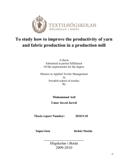 To study how to improve the productivity of yarn