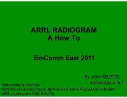 ARRL RADIOGRAM A How To EmComm East 2011 By John KB2SCS